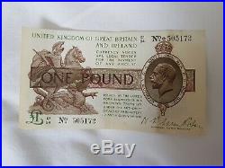 3 X Consecutive Numbered One Pound Notes Signed Warren Fisher V/fine Condition