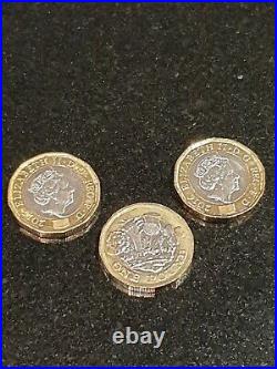 3 x 2016 New 12 Sided style £1 Pound Coin Brilliant Uncirculated