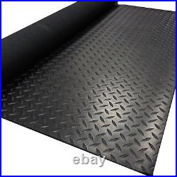 3MM Checker Rubber Flooring Matting Heavy Duty Black Mat Garage Large Diamond
