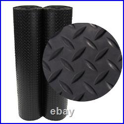 3MM Checker Rubber Flooring Matting Heavy Duty Black Mat Garage Large Diamond