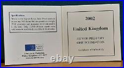 4 Boxed Limited Edition Proof 925 Silver PIEDFORT UK United Kingdom £1 Coins