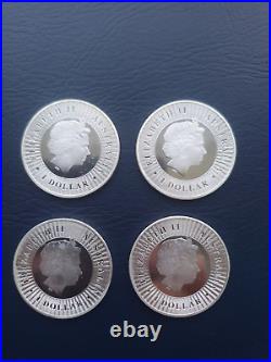 4 x 2016 1 Oz Silver Coin. 9999 Australian Kangaroo 1 Dollar BU