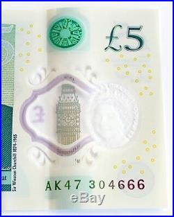 £5 AK47 666 2 Rare Numbers In One Note Five Pound Collectable Bank Of England