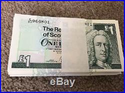 600 Consecutive Uncirculated Scottish £1 One Pound Notes
