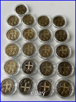 70 Pieces Of Old £1 Uk Capital Cities Coins In Capsules (43 Belfast & 27 London)