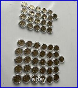 70 Pieces Of Old £1 Uk Capital Cities Coins In Capsules (43 Belfast & 27 London)