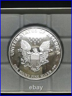 999 One Troy Pound Silver From The U. S. Silver Eagle Washington Mint COA