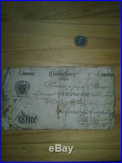A cornish Goldsithney one pound dated 1818 for the Gundrys Co. Star Inn Helston