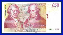 AH52 013777 Uncirculated Bank of England Paper £50 note of November 2011