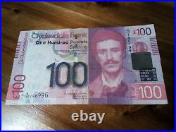 Almost Uncirculated Clydesdale Bank Scottish One Hundred Pound Note
