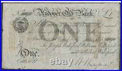 Andover Old Bank Hampshire Provincial Banknote £1 One Pound 1825 Outing 36d