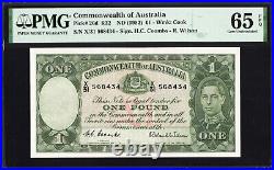 Australia 1 One Pound P26d R32 1952 Coombs Wilson PMG65 Gem UNC EPQ Banknote