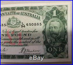 Australia 1933 One Pound £1 Riddle/Sheehan R28 EF Fine CRISP L/94 650882