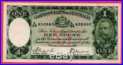 Australia 1933 One Pound £1 Riddle/Sheehan R28 EF Fine CRISP L/94 650882