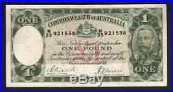 Australia R-28. (1933) One Pound. Riddle/Sheehan. Legal Tender Issue. AVF