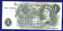 B288 Hollom 1963 One Pound £1 Banknote B06y 495269 Last Series Unc