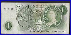 B308 Fforde 1967 One Pound £1 Banknote N01m 185142 Avf First Run