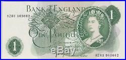 B322 Hz63 Last Run Page One Pound Bank Of England Note In Mint Condition