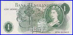 B322 Hz63 Last Run Page One Pound Bank Of England Note In Near Mint Condition