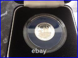 BUNC 1991 Silver proof TICKLER ship Jersey? £1 Pound Coin CASED COA