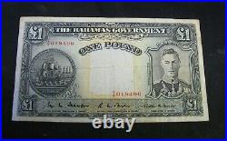 Bahamas 1936 £1 One Pound King George Bank Note Very Fine