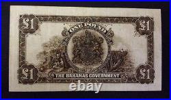 BahamasP-7,1 Pound, 1919 (1930) King George V RARE