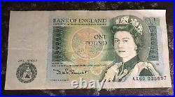 Bank Of England Queen Elizabeth One Pound Note