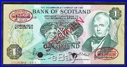 Bank Of Scotland One pound, Specimen, A/1 0000000, 10-8-1970, Banknote Year