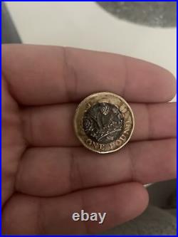Black 1 pound coin print error