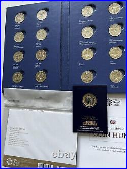 Blue Album With 25 Circulated, One Bu 2016 Last Round & 2017 New Shape £1 Coins