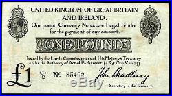 Bradbury. One Pound, C1/2 85492, (1914), Very Fine