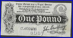 Bradbury T1 FIRST ISSUE £1 One Pound Treasury Banknote August 1914 VF Rare