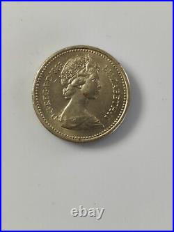 British 1 Pound Coin Circulated 1983 Minting Error Rare