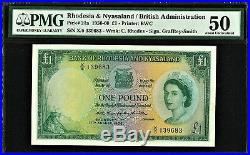 British, Rhodesia & Nyasaland QEII One Pound 1956 Pick-21a About UNC PMG 50