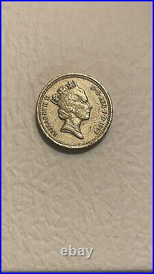 British Round £1 Pound Coin Three Lions 1997 (Circulated, Rare, Collectable)