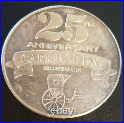Carriage Inc. 25th Anniversary One Pound. 999 Silver Art Round 14.6 Ounces RARE
