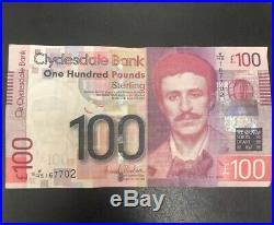 Charles Rennie Mackintosh One Hundred Pound Note £100 Scottish Clydesdale Bank