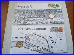 Cities 4x £1 1 Pound Coin Covers London Edinburgh Belfast Cardiff 2010 2011