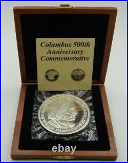 Columbus 500th Anniversary Commemorative One Troy Pound. 999 Fine Silver Medal