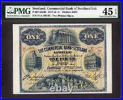 Commercial Bank of SCOTLAND Ltd One Pound 2nd January 1918 P-S323b EF PMG 45 EPQ