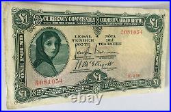 Currency Commission Irish Free State One Pound 1928. Date 10.9.28. GVF