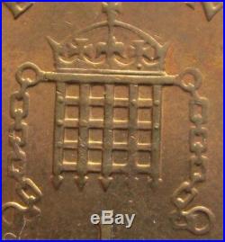 ERROR 1p ONE PENNY PENCE POUND 1984 1 COIN DIE MISSING POINTS ROYAL MINT SCARCE
