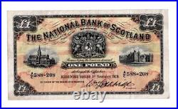 Early National Bank of Scotland £1, issued 1929, serial A/C 588-208