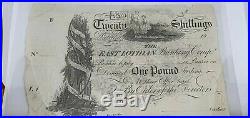 East Lothian Banking Company Twenty Shillings/one Pound Proof Note 18xx Rare