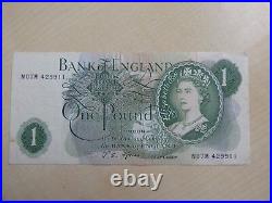 Elizabeth II Bank of England £1 One Pound Banknote Choose J. S. Fforde 1966-1970