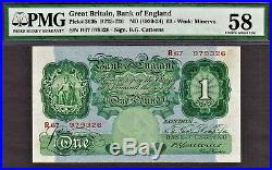 England One Pound 1929-34 B. G. Catterns Series R67 Pick-363b About UNC PMG 58