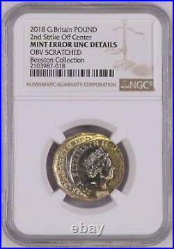 Error Coin £1 One Pound Coin Double Strike Off Centre Strike NGC Slabbed RARE