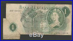 Fishtail Error Extra Paper B288 Hollom 1963 One Pound £1 Banknote Fine