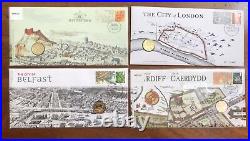 Four Cities £1 One Pound Coins London Edinburgh Cardiff Belfast Ref Covers107