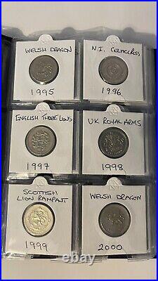 Full Date Run Of £1 Old Round Coins. All Kept In Coin Cases And In Case